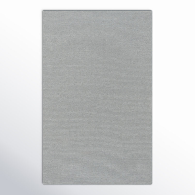 Gray Hand-Tufted Wool Round Rug