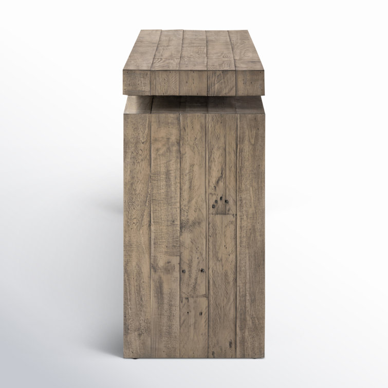 Weathered Wheat Reclaimed Wood Console Table with Storage