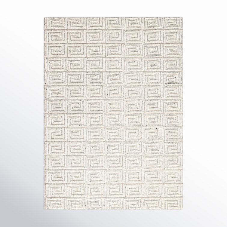 Hampson Contemporary Hand-Tufted Gray Wool & Viscose 8'x11' Rug