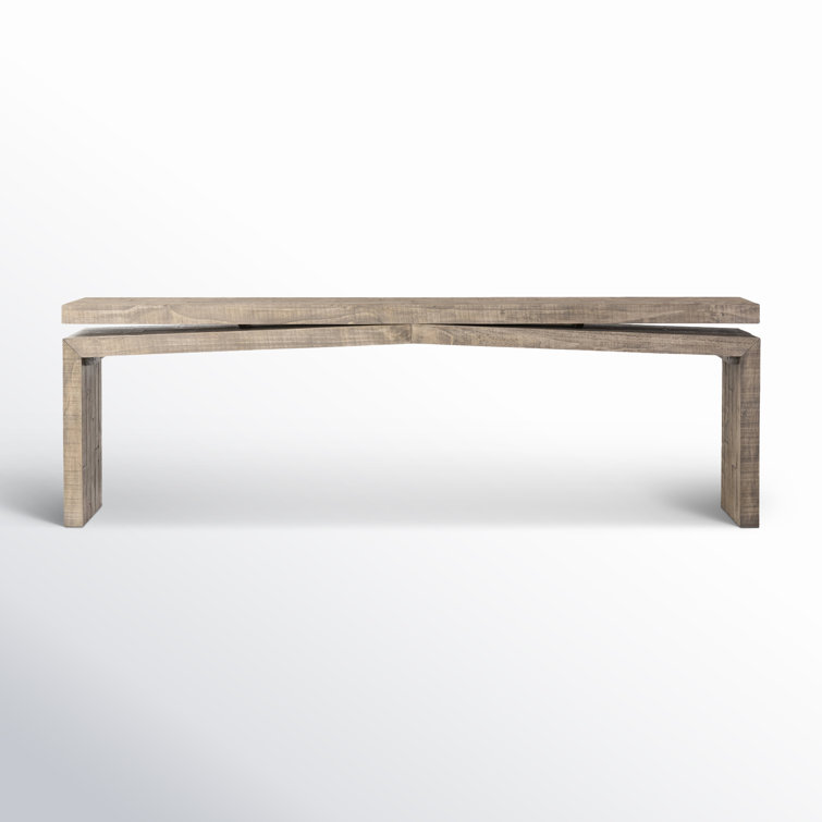 Weathered Wheat Reclaimed Wood Console Table with Storage