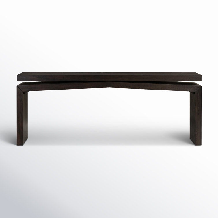 Smoked Black Oak Veneer Console Table with Storage