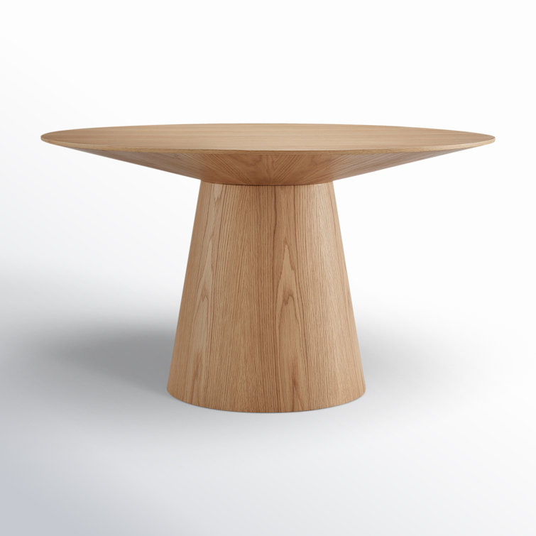 Barra 53" Round Natural Wood Contemporary Dining Table