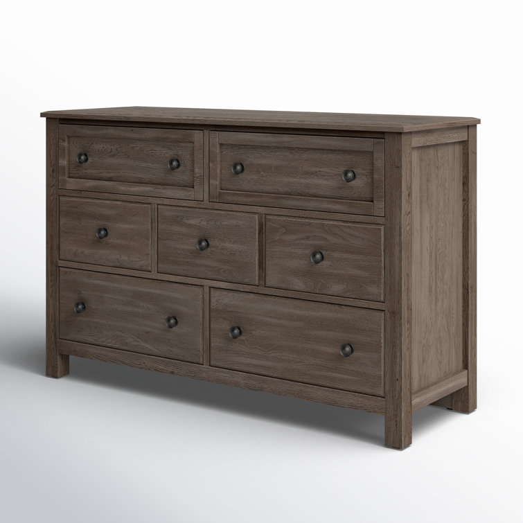 Driftwood Gray White Oak 7-Drawer Farmhouse Dresser