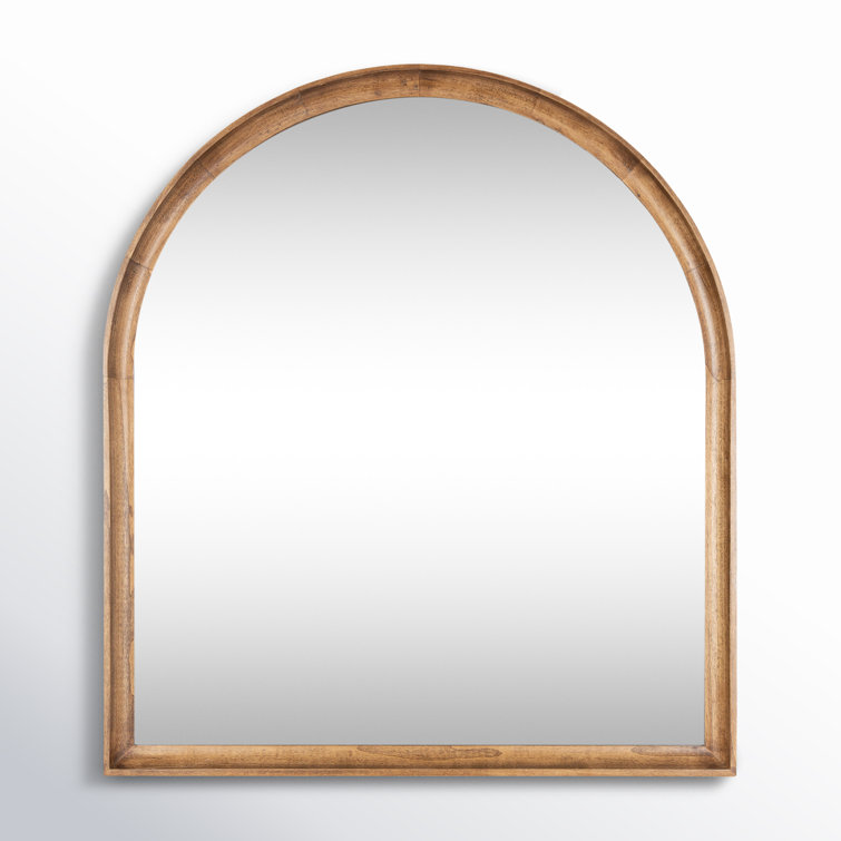 Rustic Brown Medium Wood Arch Wall Mirror