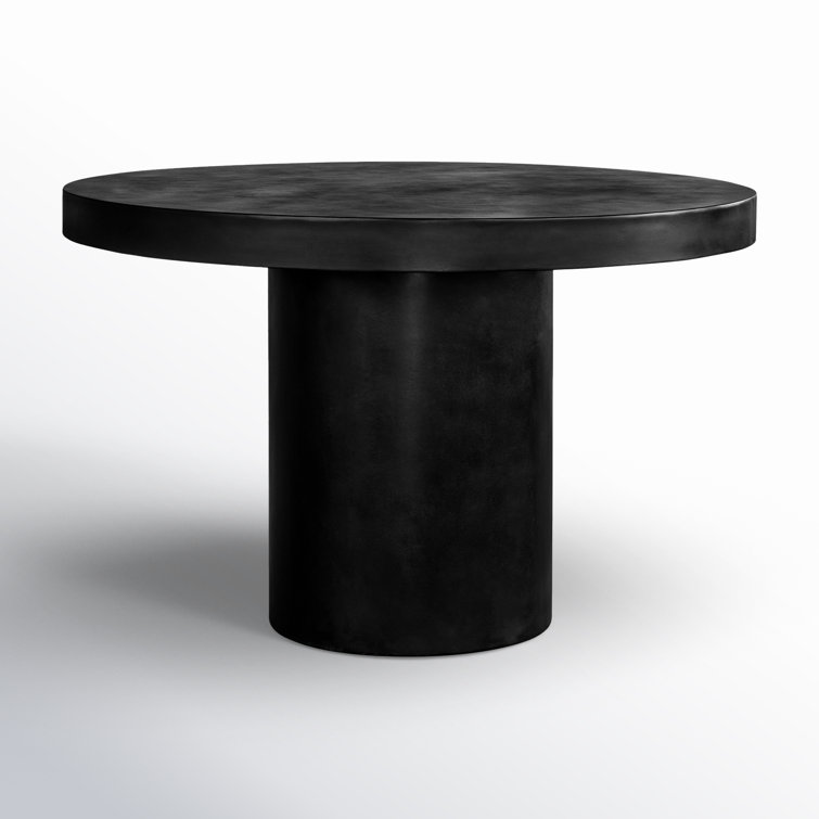 Cassius Black Concrete Round Formal Dining Table