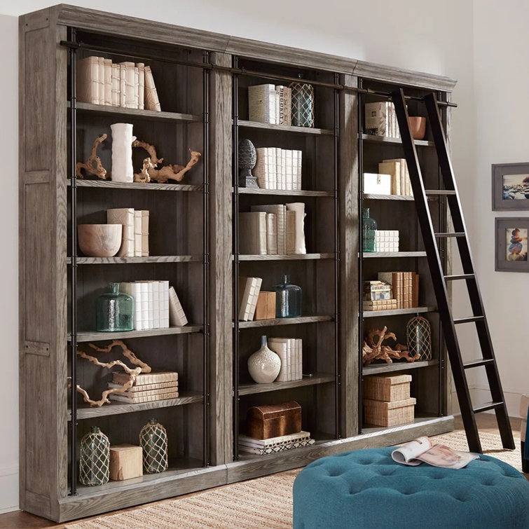 Avondale Traditional Adjustable 5-Shelf Oak Bookcase in Brown