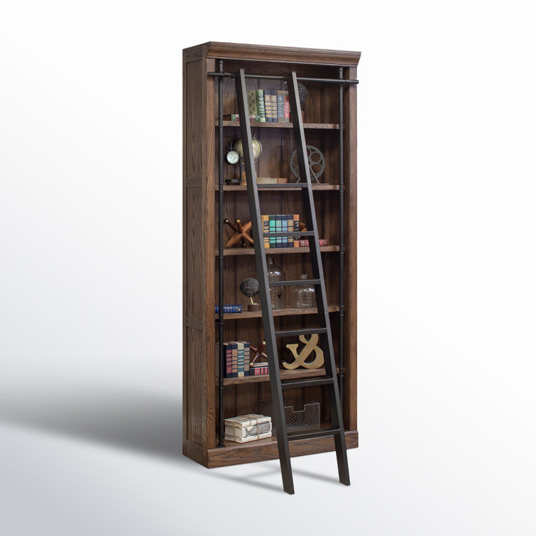 Avondale Traditional Adjustable 5-Shelf Oak Bookcase in Brown