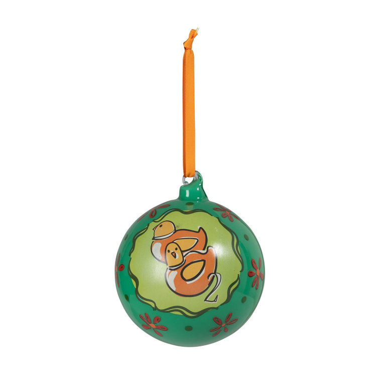 12 Days of Christmas Multicolor Glass Ball Ornament Set