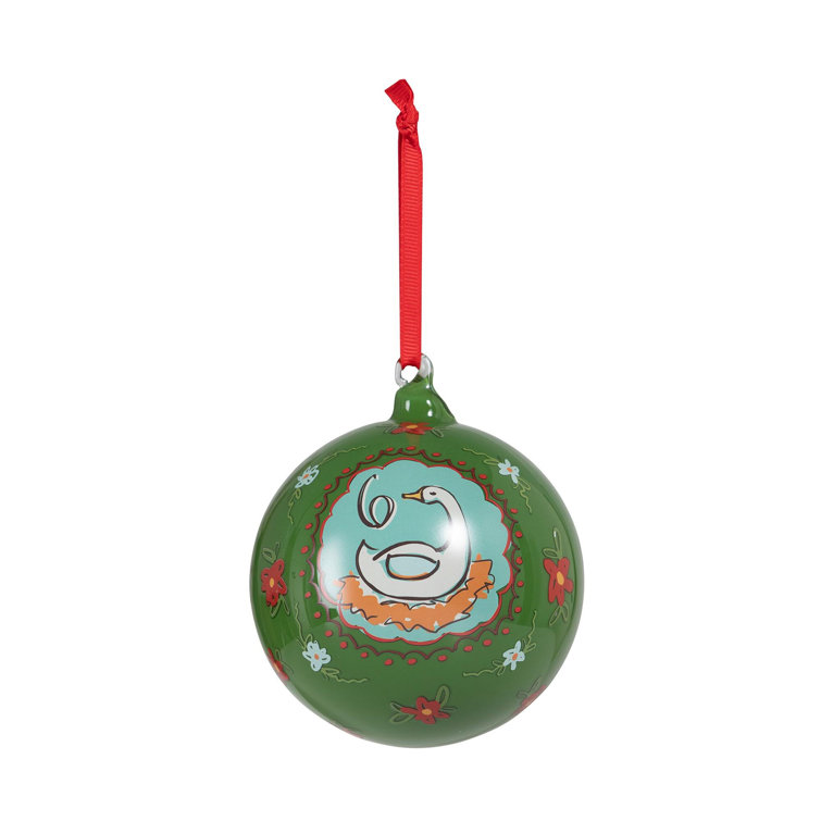 12 Days of Christmas Multicolor Glass Ball Ornament Set