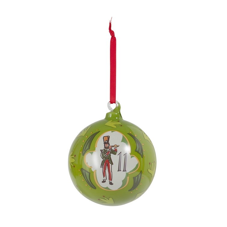12 Days of Christmas Multicolor Glass Ball Ornament Set