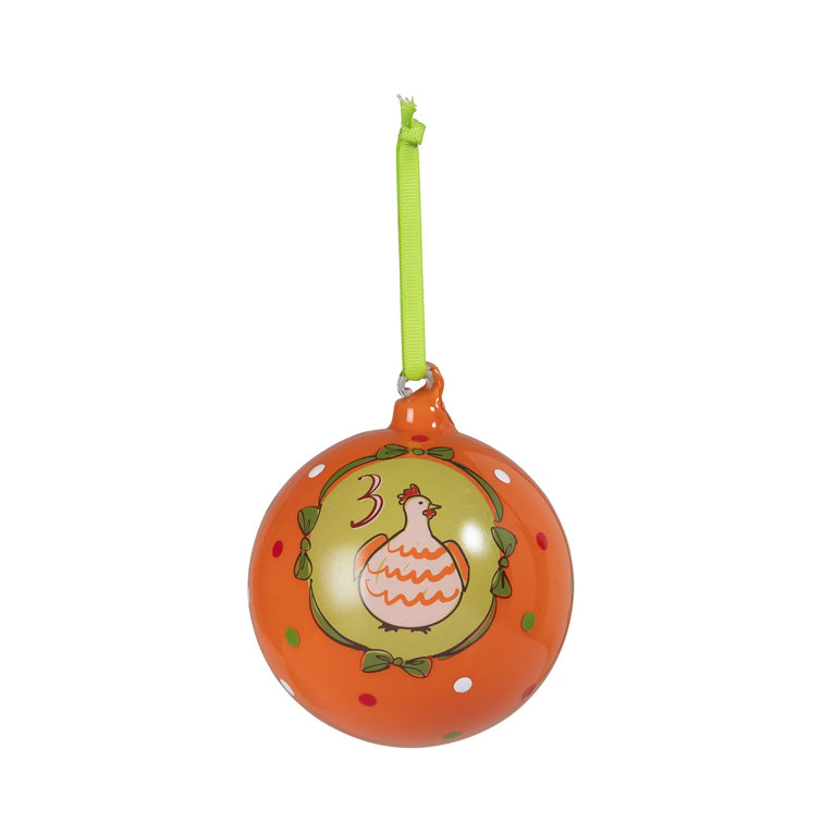 12 Days of Christmas Multicolor Glass Ball Ornament Set