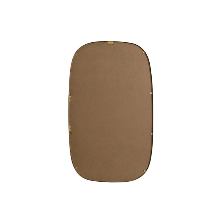 Brass Oval Metal Frame Bathroom Mirror