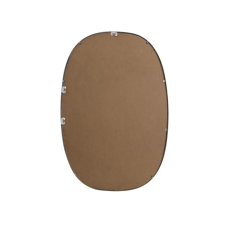 Silver Oval Full Length Metal Frame Bathroom Mirror