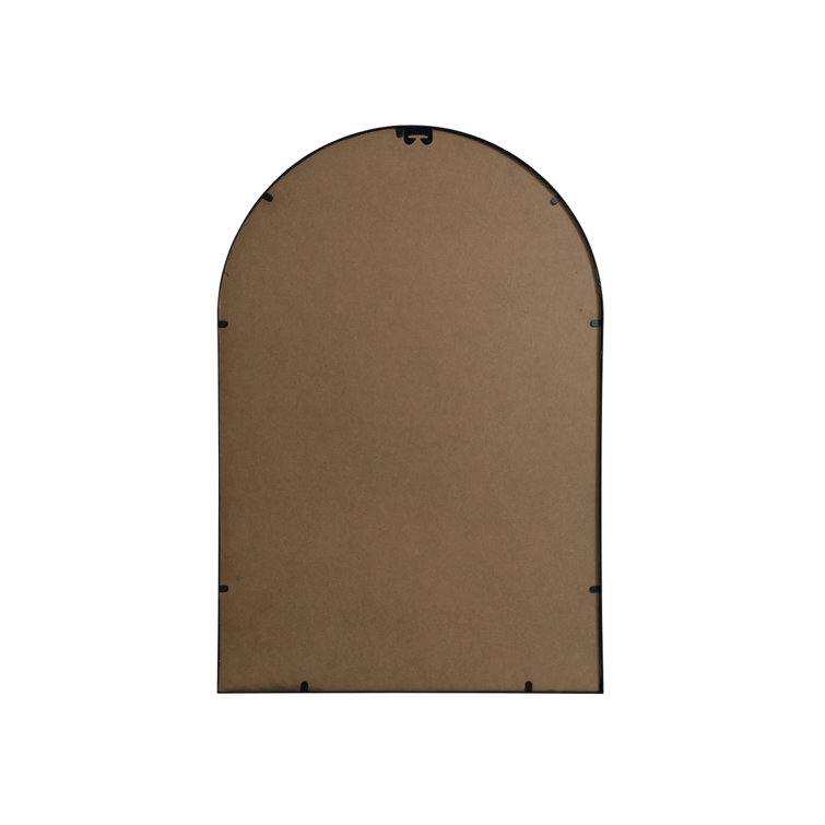 Black Metal Arch Wall Mirror with Vertical Mount