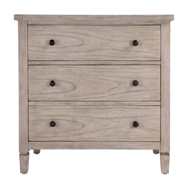 Desert Sand Traditional 3-Drawer Dresser with Bronze Hardware