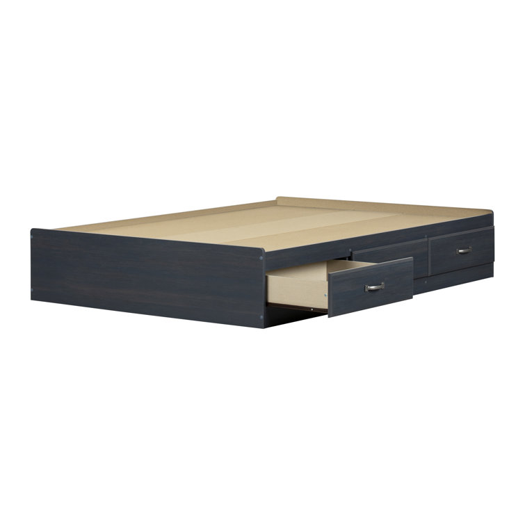 Blueberry Full Platform Bed with 3 Storage Drawers