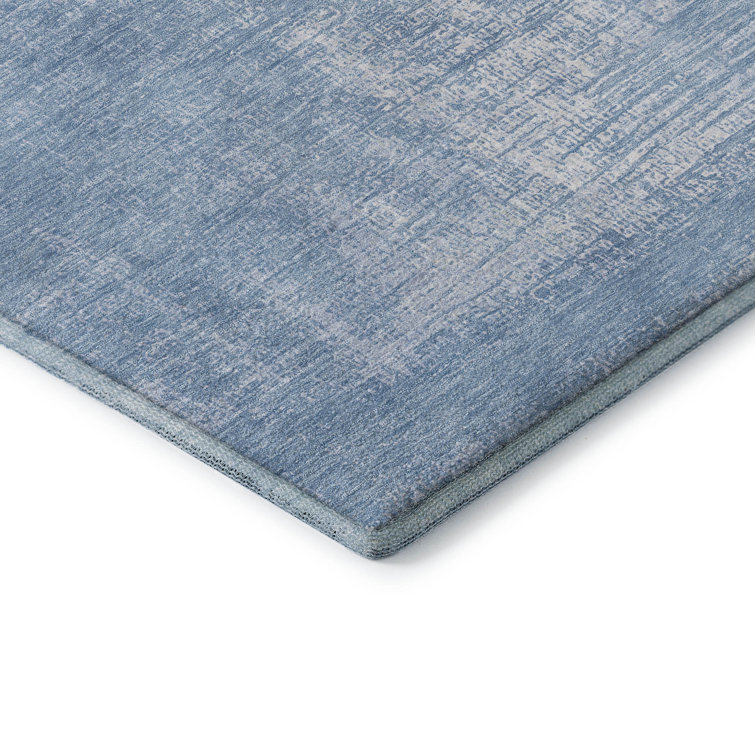 Premium Blue Rectangular Synthetic Washable Rug 3' x 5'