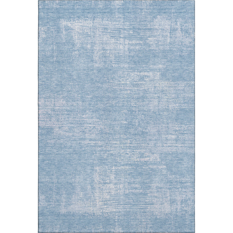 Premium Blue Rectangular Synthetic Washable Rug 3' x 5'