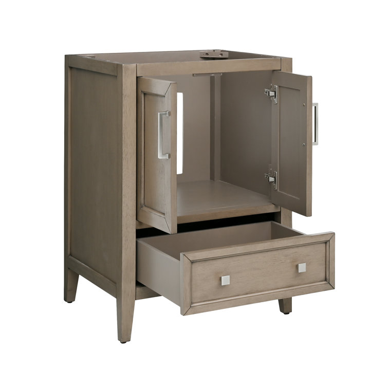 Gray Oak 25" Single Vanity with Carrara White Marble Top