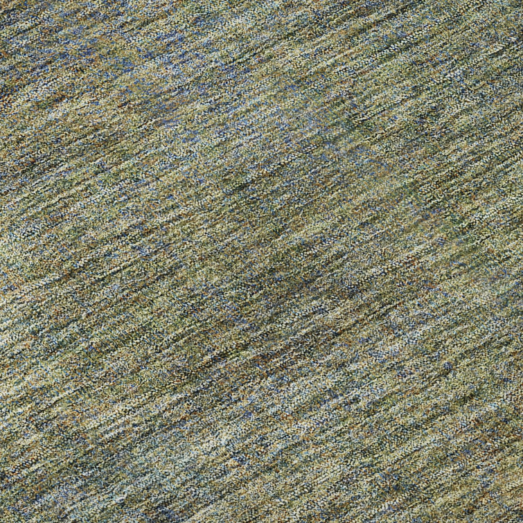 Premium Machine Washable Green Microfiber Rectangular Rug