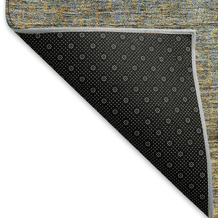 Premium Machine Washable Green Microfiber Rectangular Rug