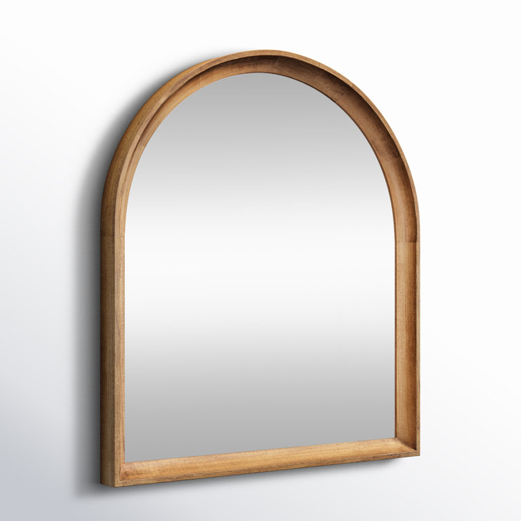 Rustic Brown Medium Wood Arch Wall Mirror