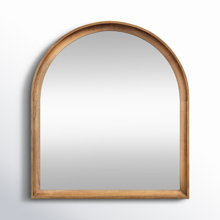 Rustic Brown Medium Wood Arch Wall Mirror