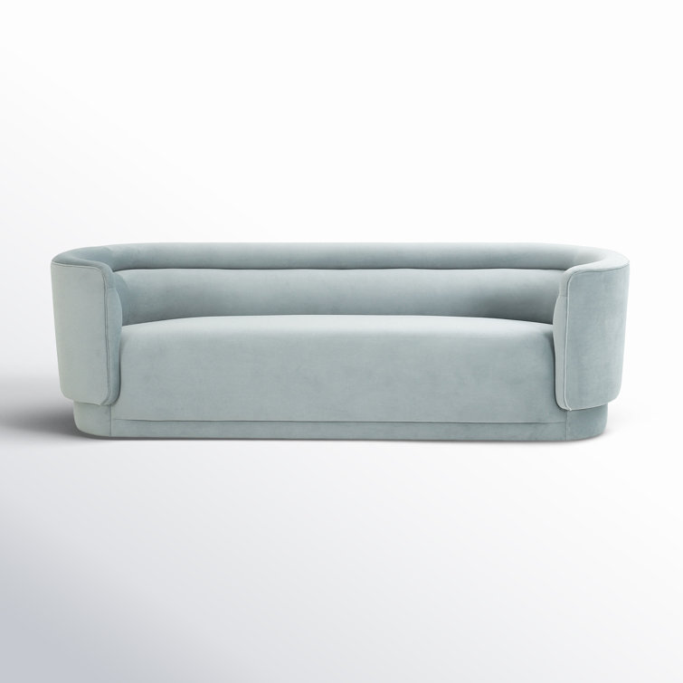 Kamila 93'' Sea Blue Velvet Tufted Sofa