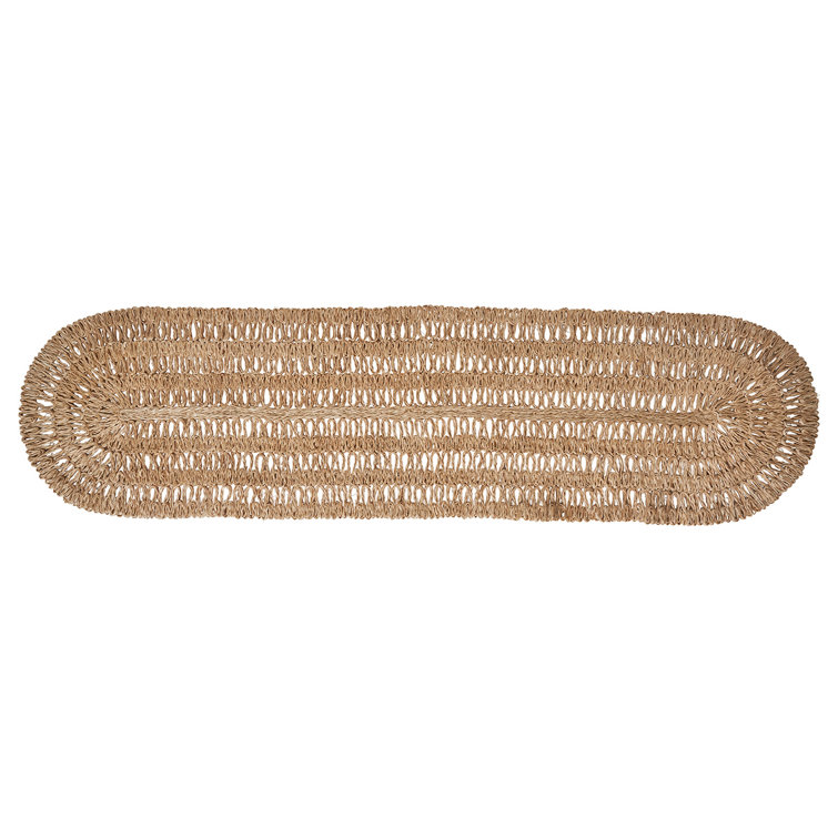 Natural Abaca Handwoven Ellipse Table Runner