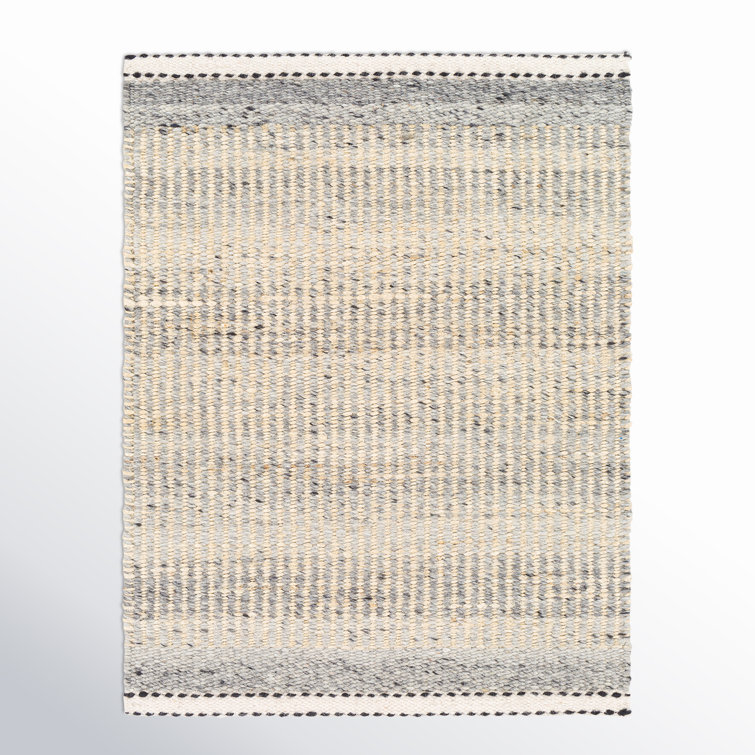 Handmade Lessie 6' x 9' Flat Woven Wool-Blend Gray Area Rug