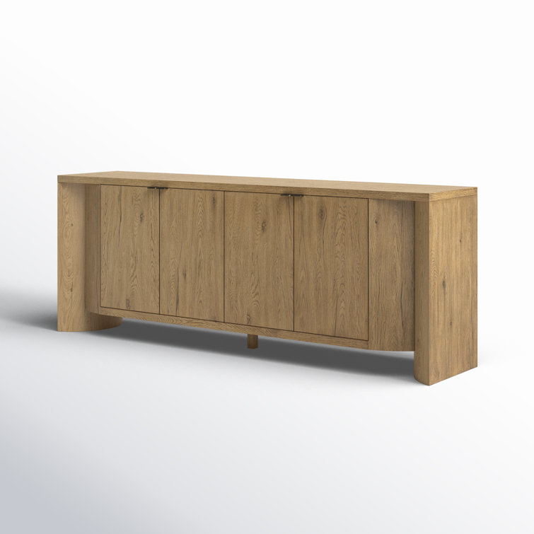 Weslyn Light Oak and Bronze 84" Sideboard with Adjustable Shelves