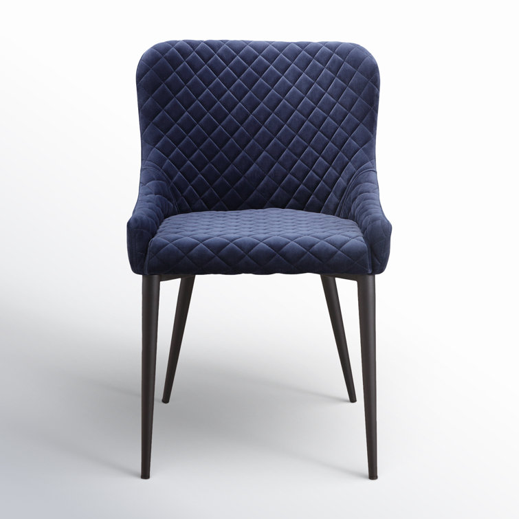 Etta Dark Blue Velvet Tufted Upholstered Side Chair