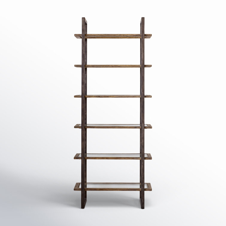 Olwyn Aged Steel 36" Industrial Etagere with Driftwood Finish