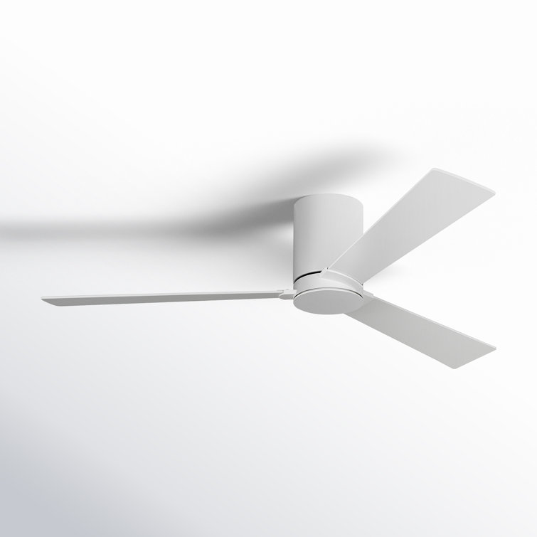 Matte White 52" Modern Low Profile Ceiling Fan with Remote