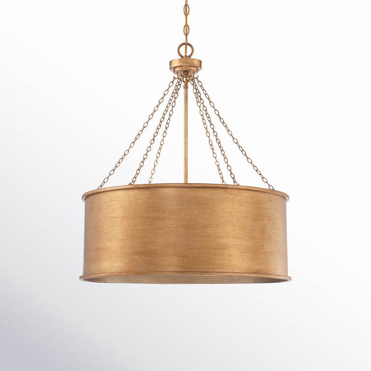 Rochester Elegance 6-Light Drum Pendant in Gold Patina Finish