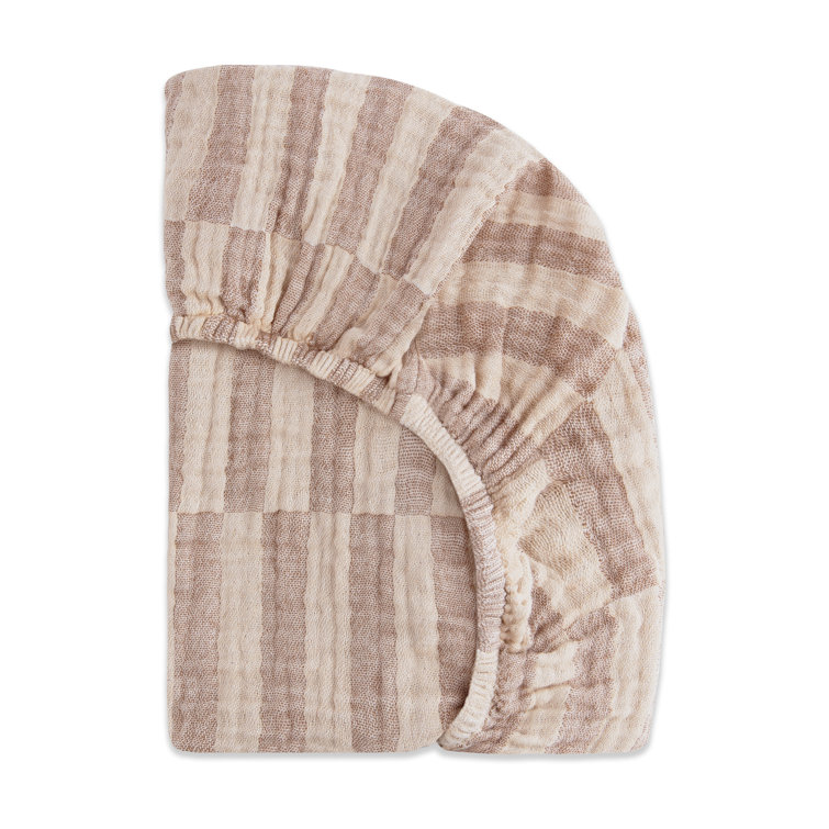 Organic Cotton Cocoa Stripe Muslin Bassinet Sheet