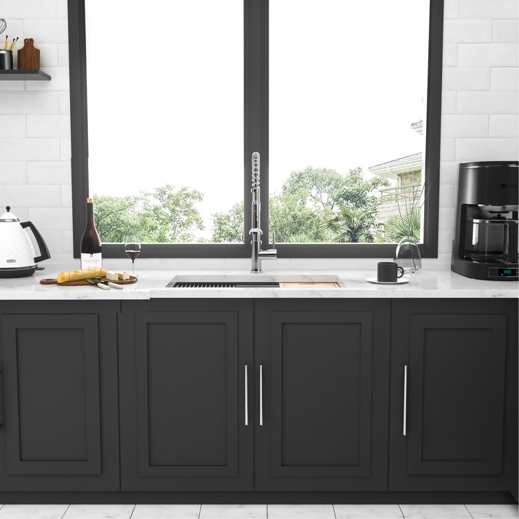 32" Stainless Steel Single Bowl Undermount Kitchen Sink with Workstation