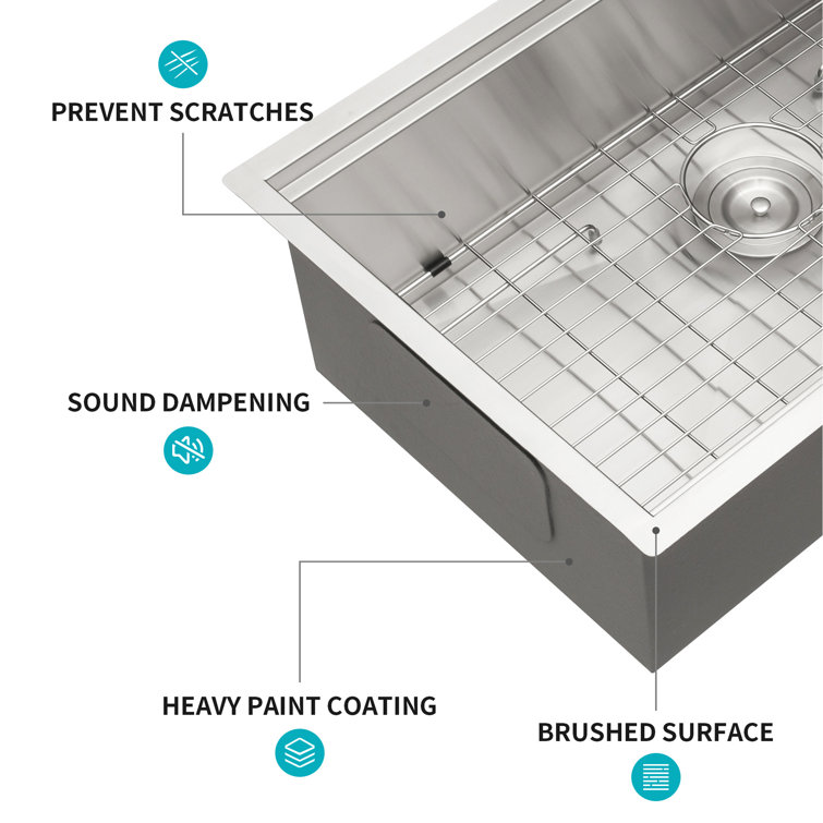 32" Stainless Steel Single Bowl Undermount Kitchen Sink with Workstation