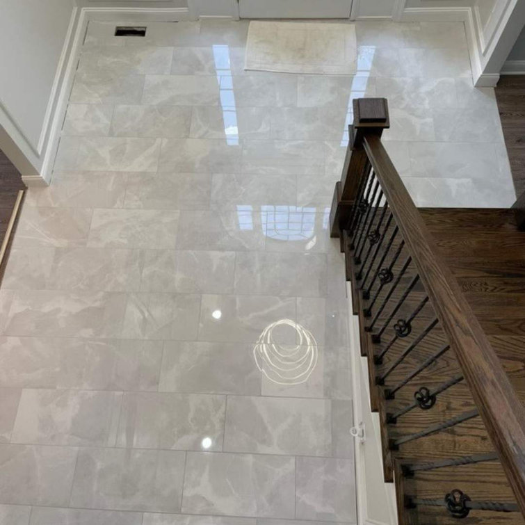 Glossy White Large Format Polished Porcelain Wall and Floor Tile