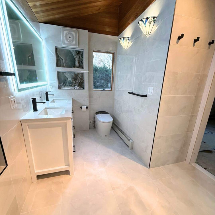 Glossy White Large Format Polished Porcelain Wall and Floor Tile