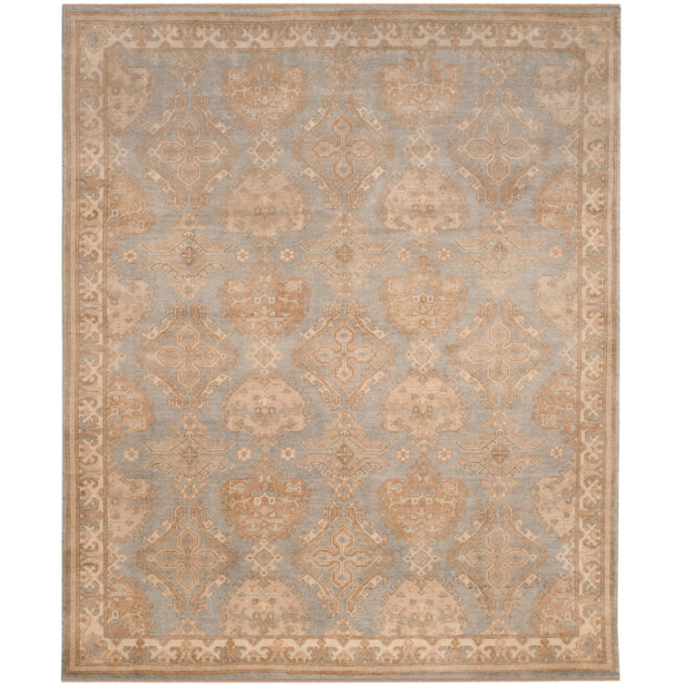 Hand-Knotted Light Blue Wool 9' x 12' Area Rug