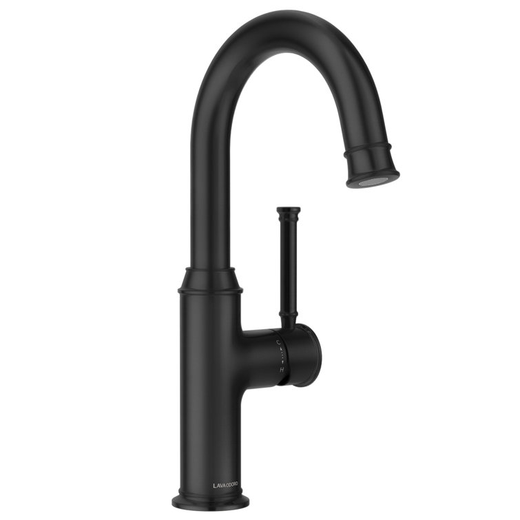 Matte Black Brass Single Handle Kitchen Bar Faucet