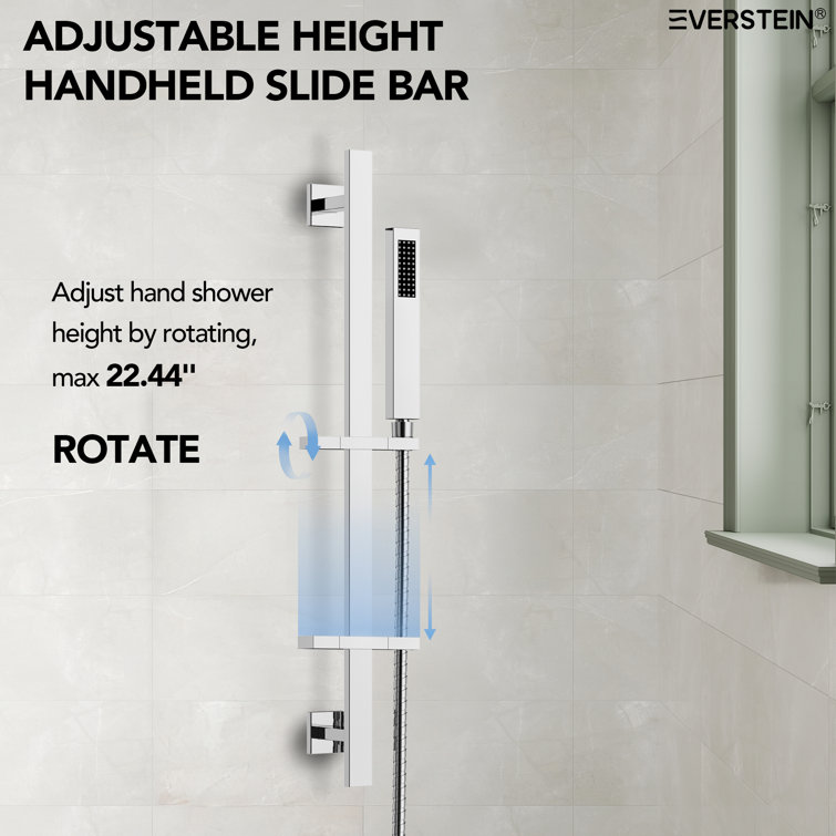 Chrome Dual Rainfall Shower System with Body Jets and Handheld
