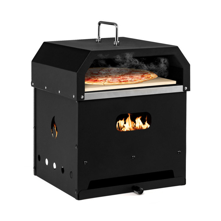 Black Stainless Steel 4-in-1 Outdoor Portable Pizza Oven