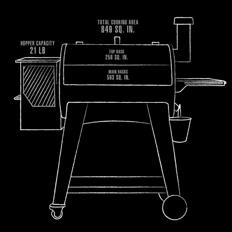 Pit Boss 55.7'' Black Painted Steel Wood Pellet Grill