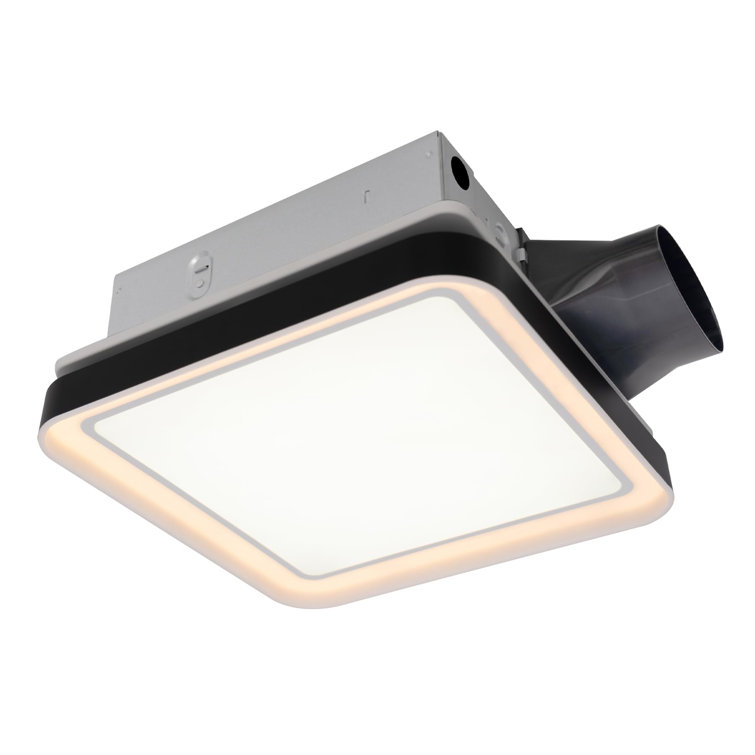 Matte Black 100 CFM Bathroom Exhaust Fan with Adjustable LED Light