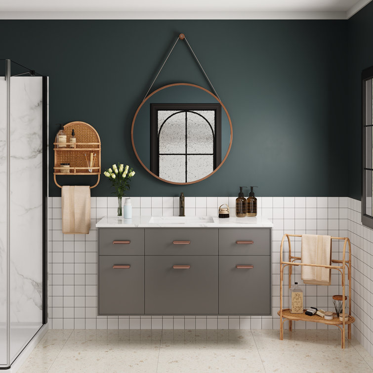 White Ceramic Rectangular Undermount Bathroom Sink with Overflow