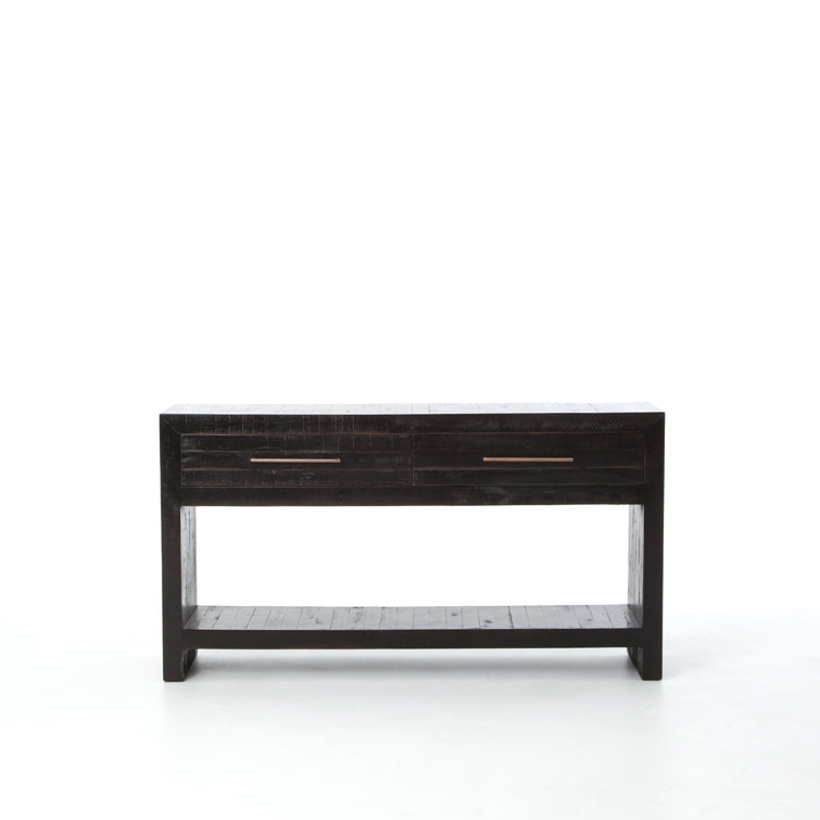 Cressida Mid-Century Modern Console Table with Storage in Burnished Black