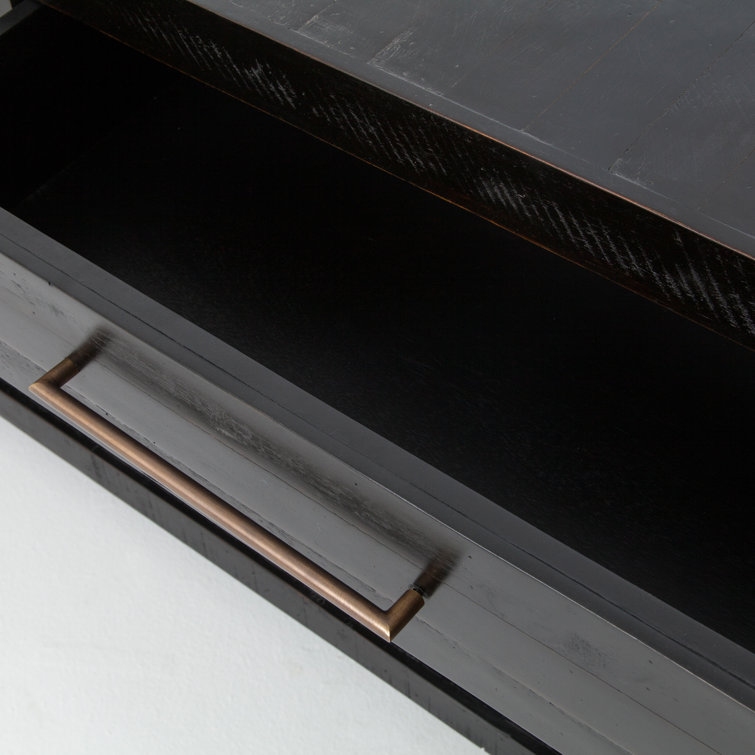 Cressida Mid-Century Modern Console Table with Storage in Burnished Black