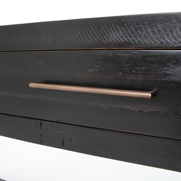 Cressida Mid-Century Modern Console Table with Storage in Burnished Black